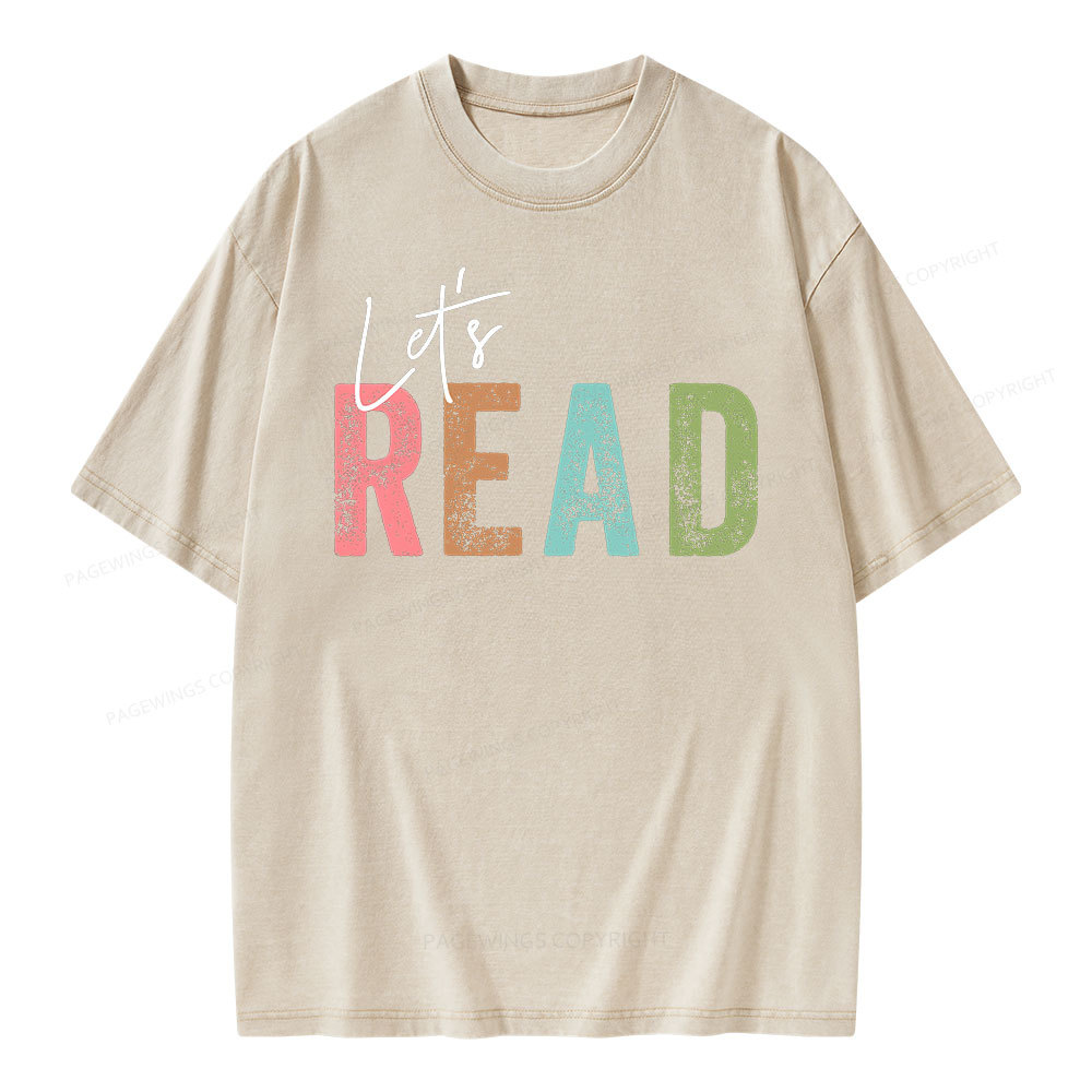 Pagewings Let's Read Unisex Washed T-shirt