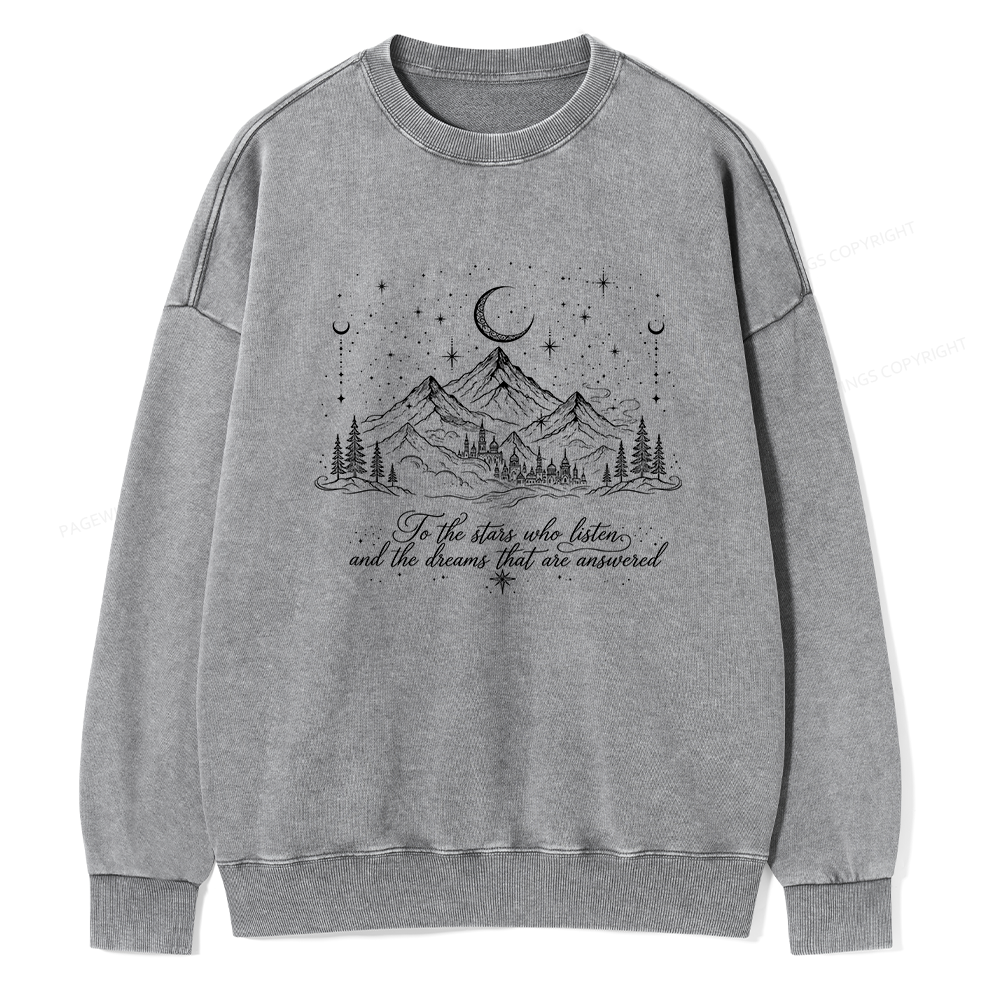 Pagewings Fantasy Bookish Unisex Washed Sweatshirt