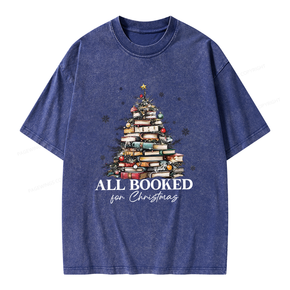 Pagewings All booked for Christmas Unisex Washed T-shirt