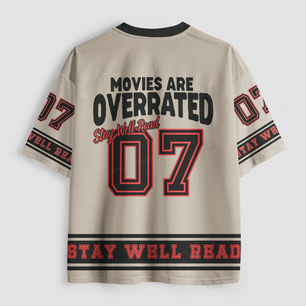 Pagewings Movies Are Overrated Stay Well Read Unisex Mesh Jersey