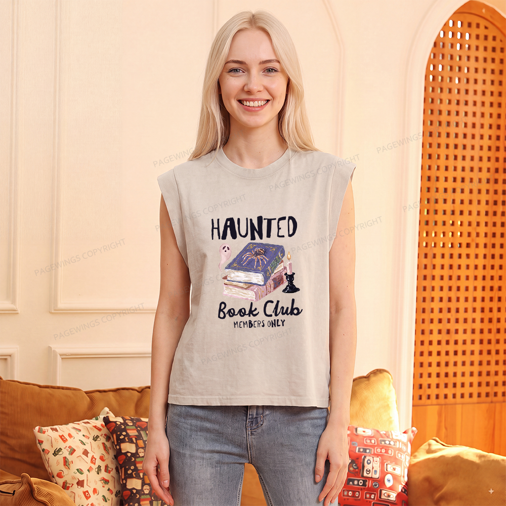 Pagewings Haunted Book Women's Washed Tank Top