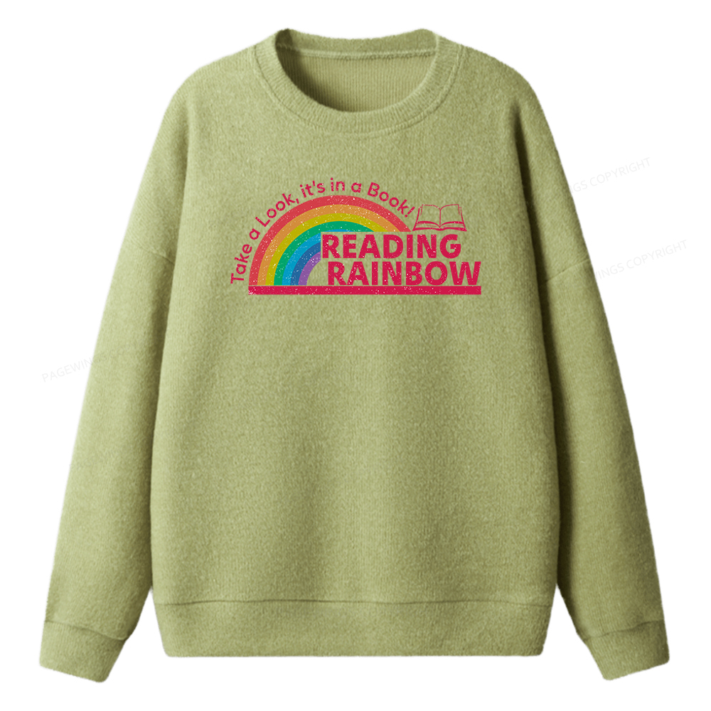 Pagewings Reading Rainbow Unisex Knit Sweatshirt