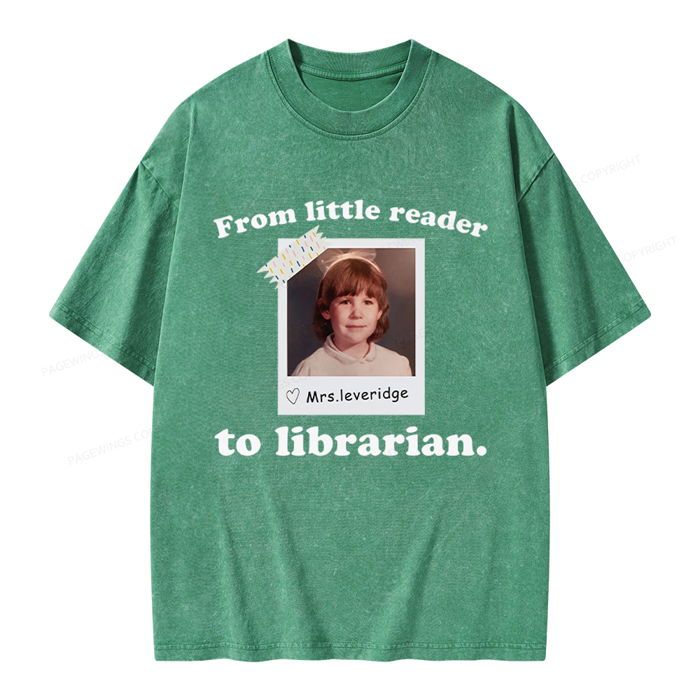 Pagewings Personalized Photo From Little Reader Unisex Washed T-shirt