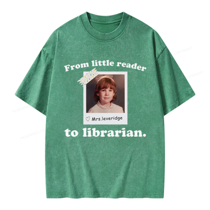 Pagewings Personalized Photo From Little Reader Unisex Washed T-shirt