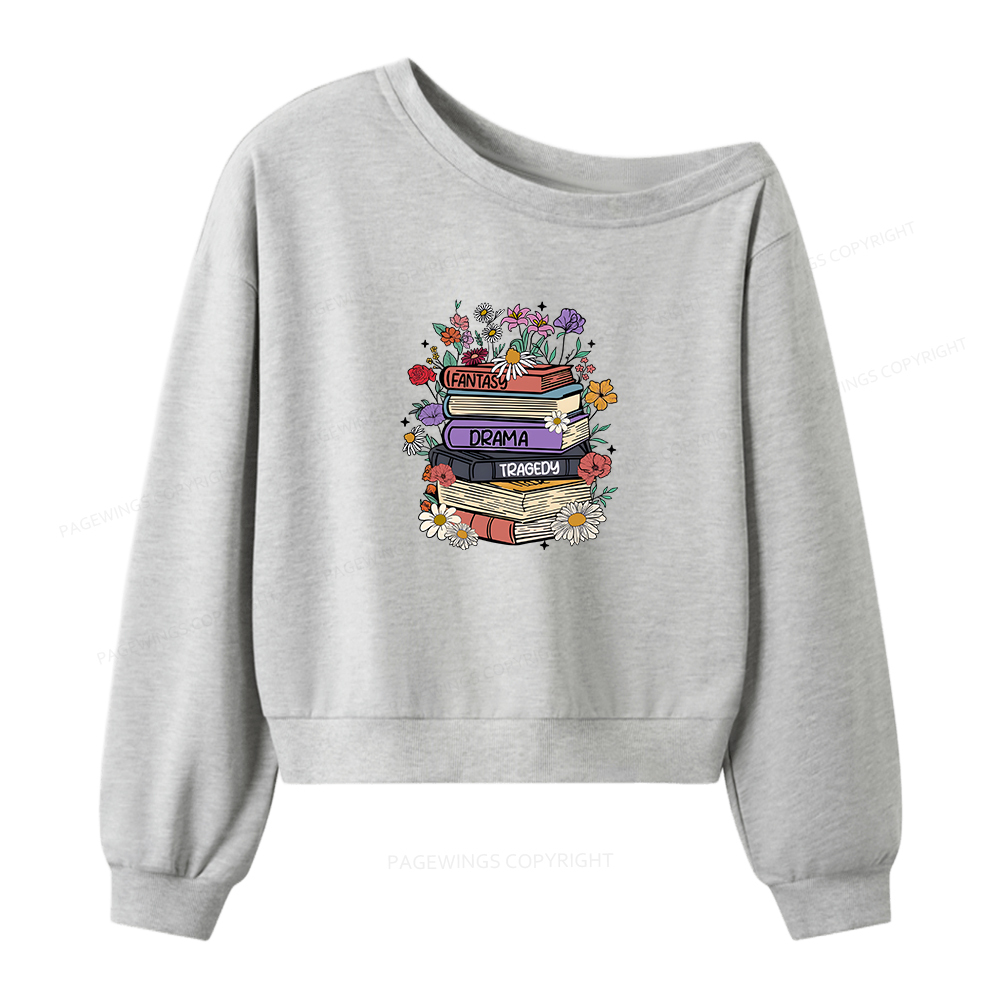 Pagewings Book Lover Women Off Shoulder Sweatshirt