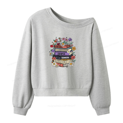 Pagewings Book Lover Women Off Shoulder Sweatshirt