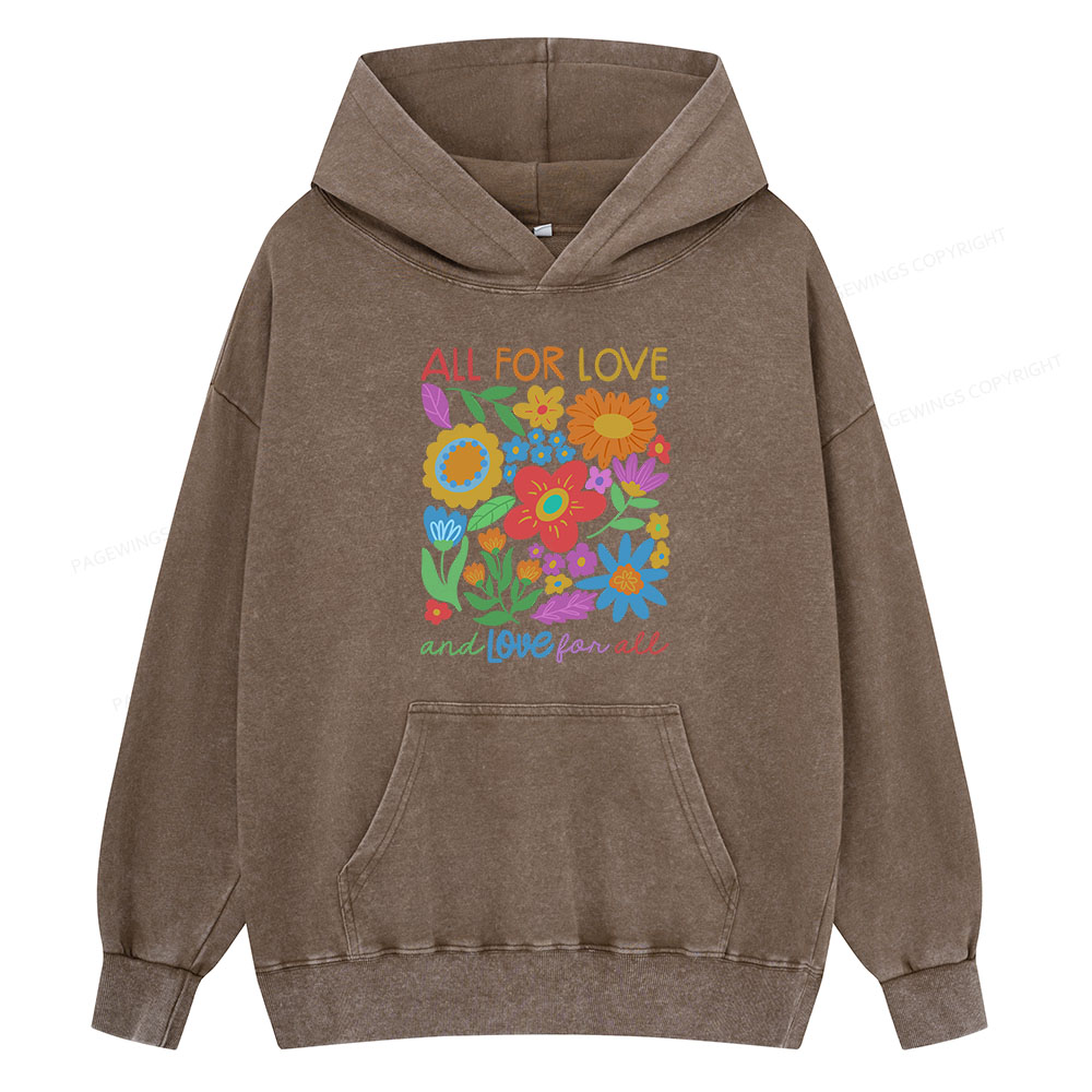 Pagewing All For Love Unisex Washed Hoodie