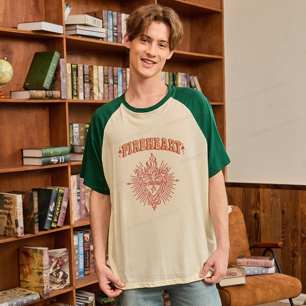 Pagewings Fireheart Raglan T-shirt