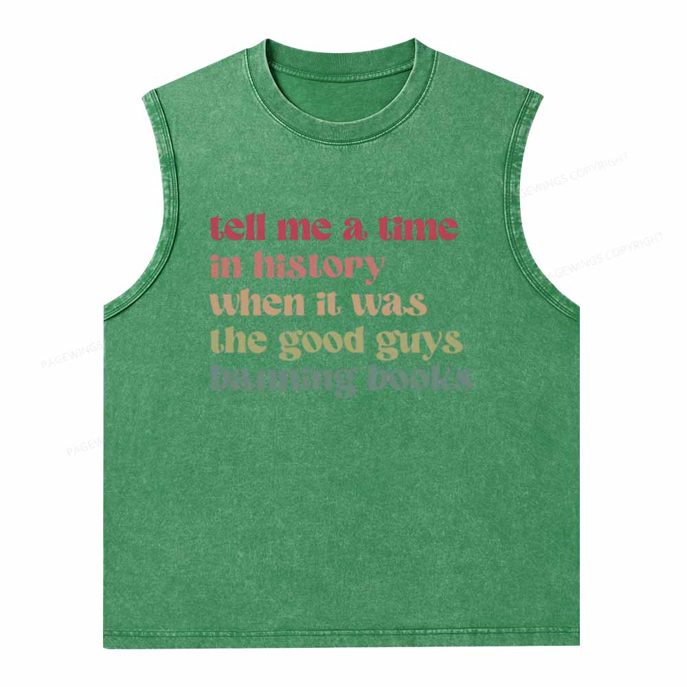 Pagewings Tell Me a Time in History Unisex Washed Tank Top