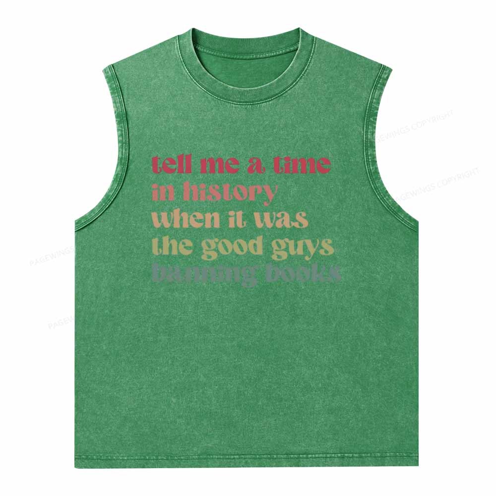 Pagewings Tell Me a Time in History Unisex Washed Tank Top
