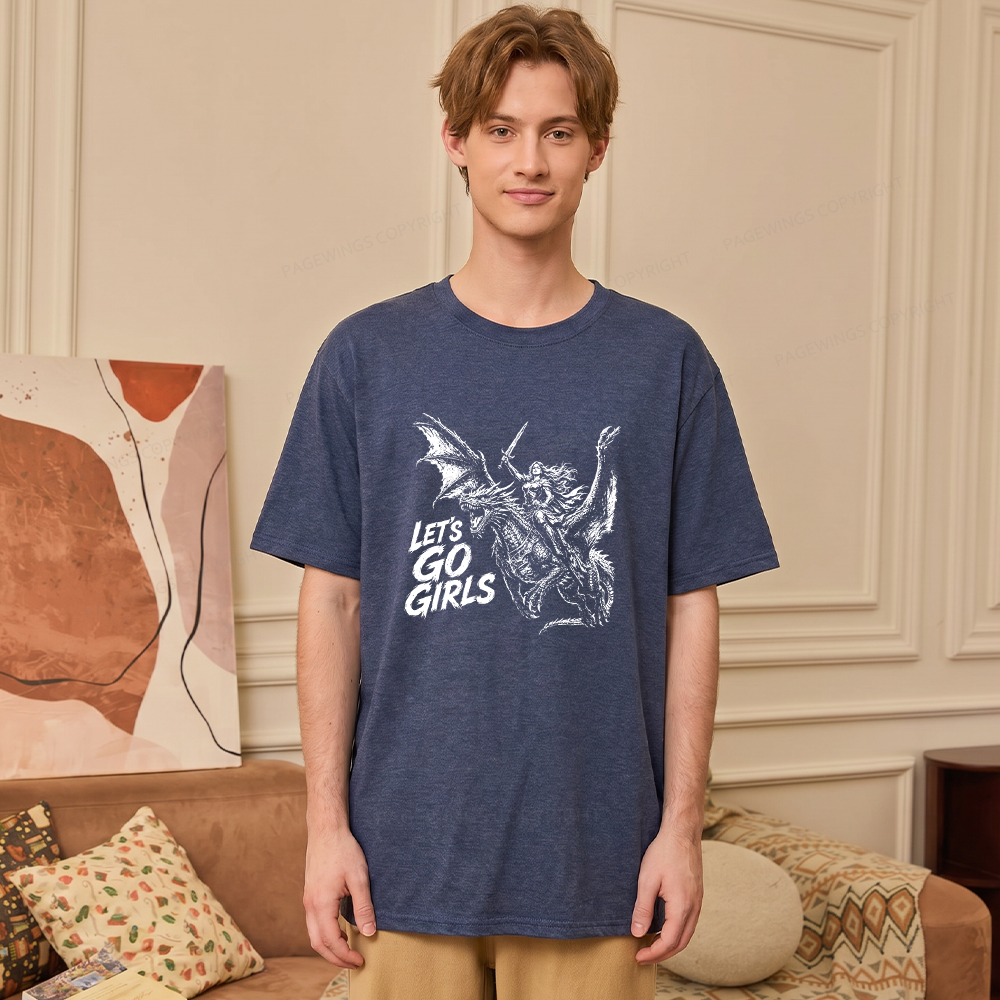 Pagewings Woman Dragon Rider Unisex Heather T-Shirt