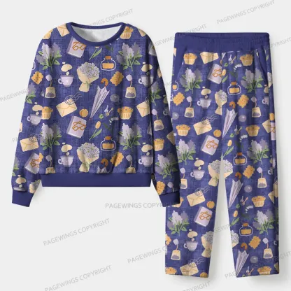 Pagewings Cozy Reading Unisex Flannel Pajama Set