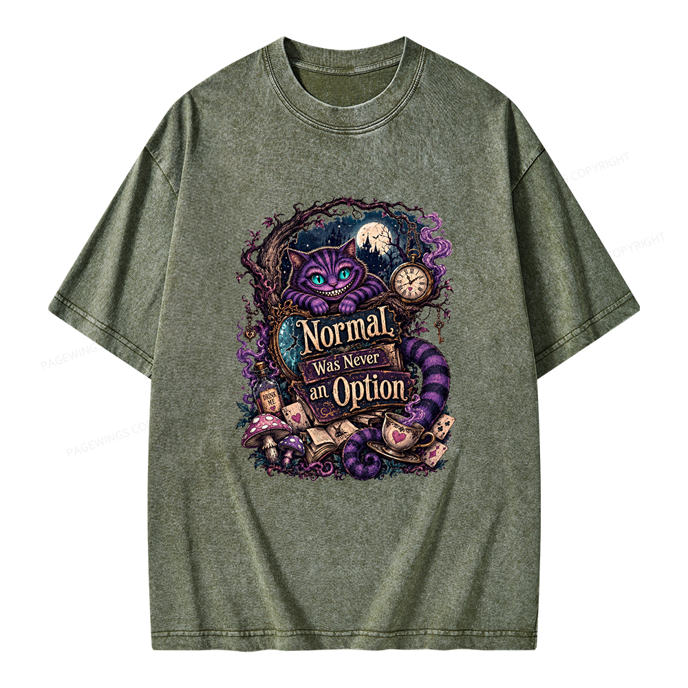 Pagewings Normal Was Never an Option Unisex Washed T-shirt