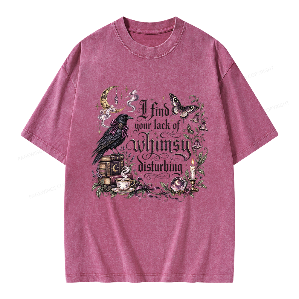 Pagewings Book I Find Your Lack of Whimsy Disturbing Unisex Washed T-shirt