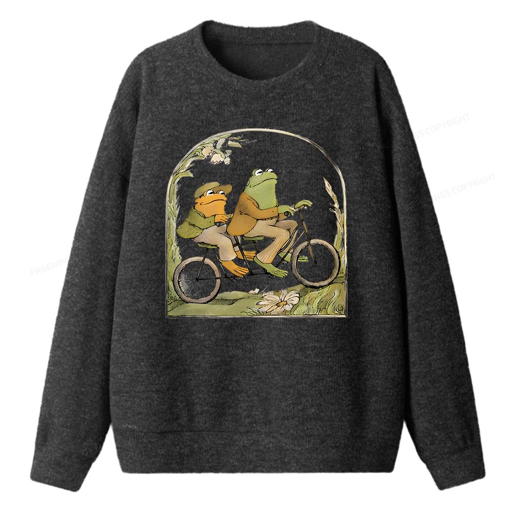 Pagewings Frog And Toad Book Vintage Unisex Knit Sweatshirt