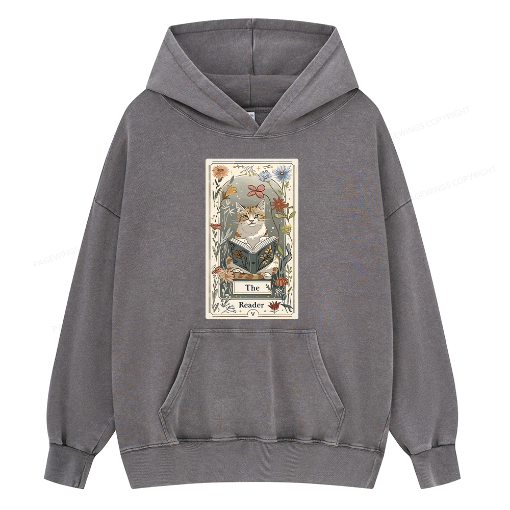 Pagewings The Reader Unisex Washed Hoodie