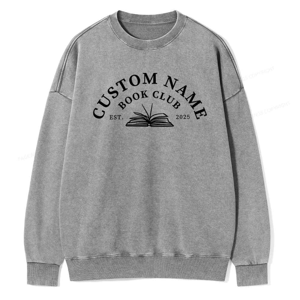 Pagewings Personalized Custom Book Club Unisex Washed Sweatshirt