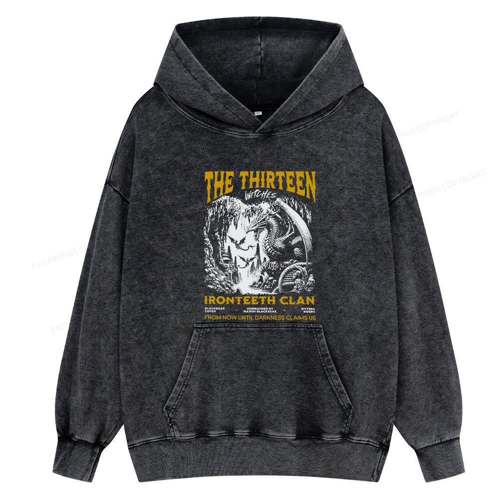 Pagewing The Thirteen Unisex Washed Hoodie