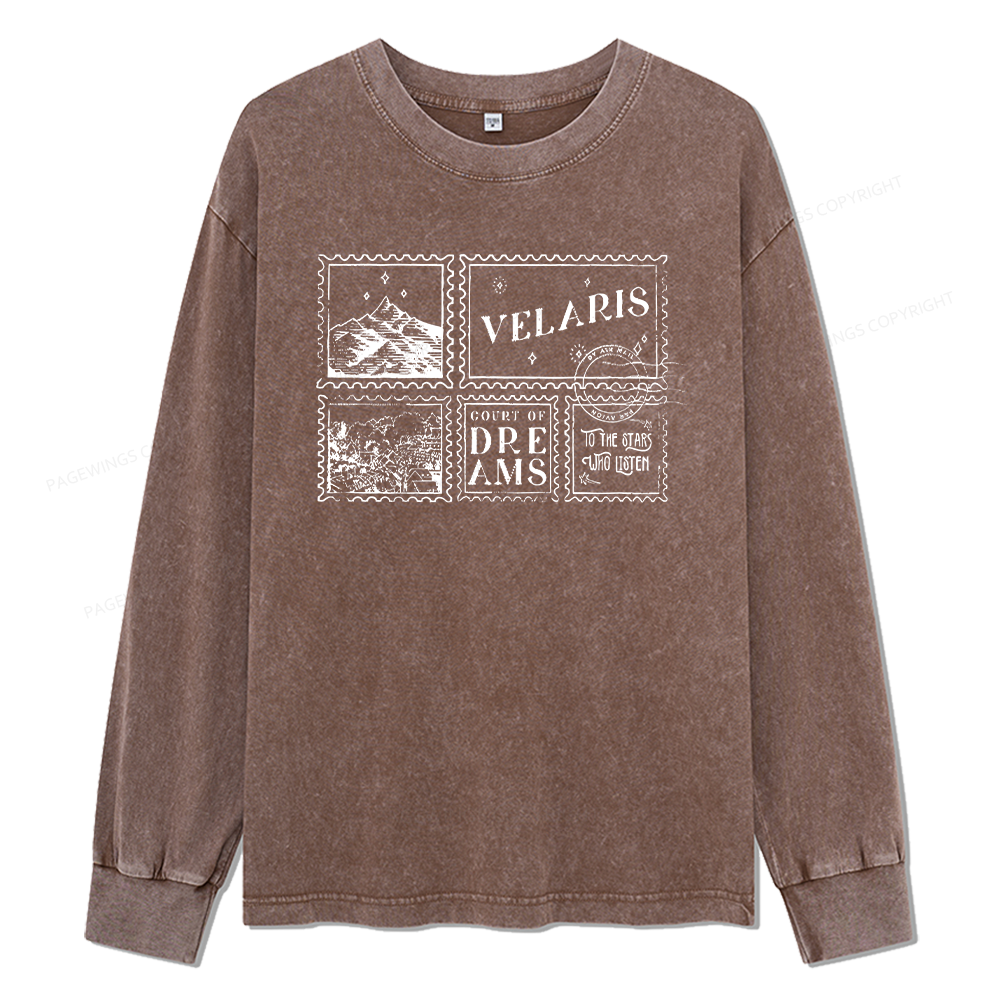 Pagewings Velaris Acotar Unisex Washed Long Sleeve T-shirt