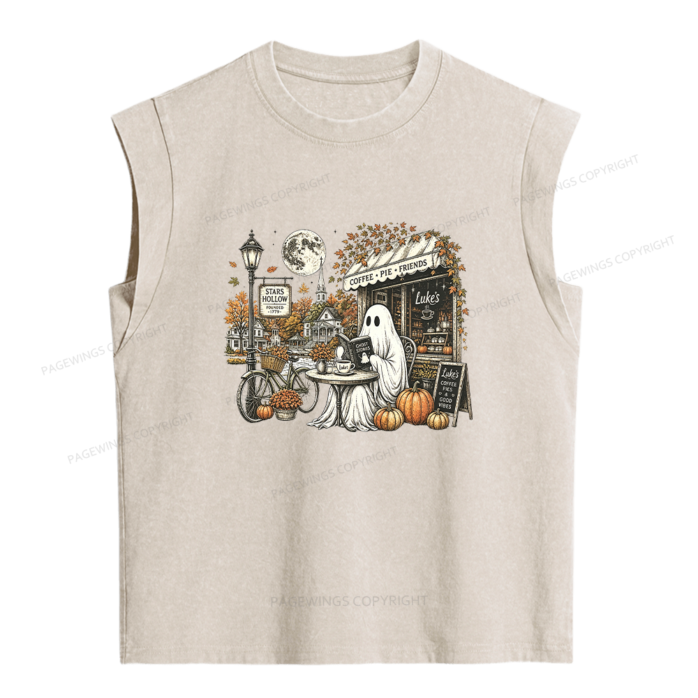 Pagewings Stars Hollow Ghost Women's Washed Tank Top