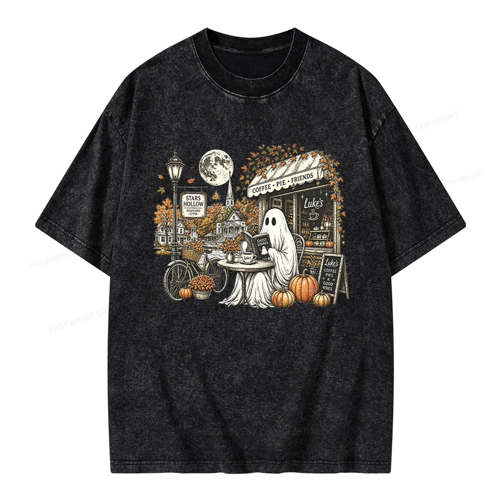 Pagewings Stars Hollow Ghost Unisex Washed T-shirt
