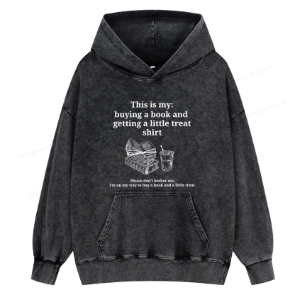 Pagewings Buying A Book And Getting A Little Treat Unisex Washed Hoodie