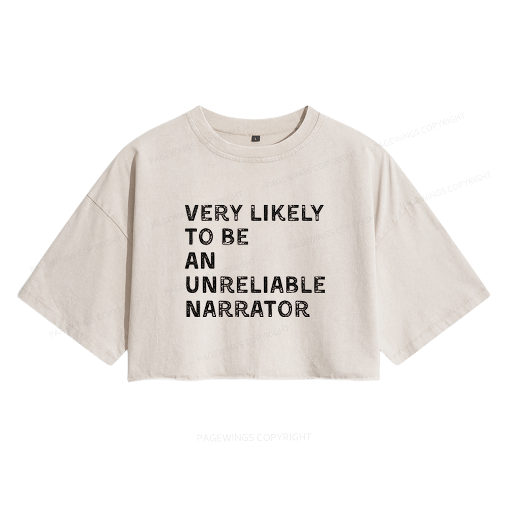 Pagewings Funny Lionheart Book Club Women's Washed Cropped T-shirt