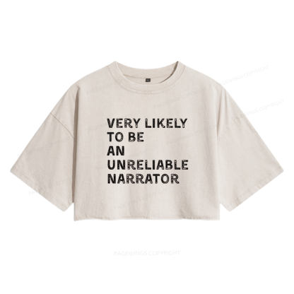 Pagewings Funny Lionheart Book Club Women's Washed Cropped T-shirt