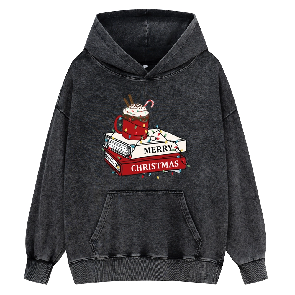 Pagewings Merry Christmas Unisex Washed Hoodie