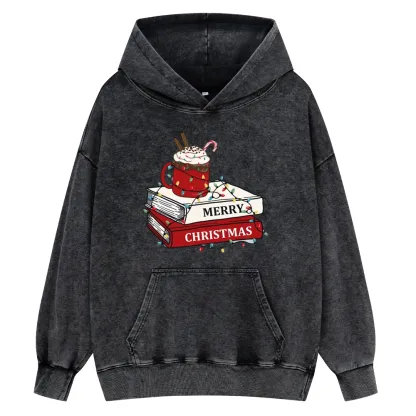 Pagewings Merry Christmas Unisex Washed Hoodie
