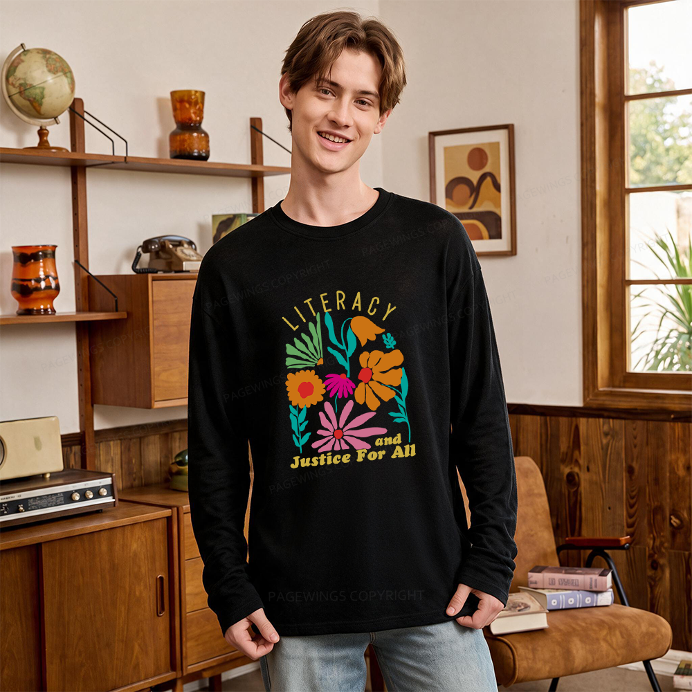 Pagewings Literacy And Justice Unisex Lightweight Long Sleeve T-Shirt