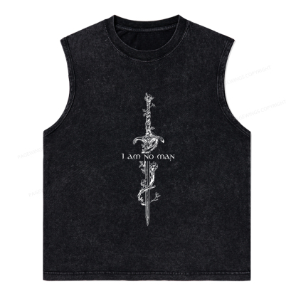 Pagewings I Am No Man Unisex Washed Tank Top