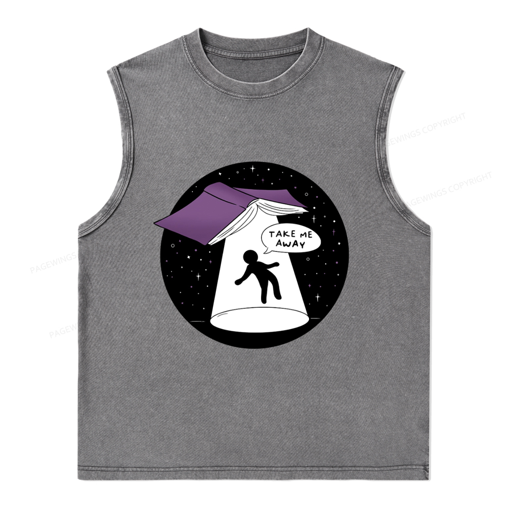 Pagewings Take Me Away Unisex Washed Tank Top