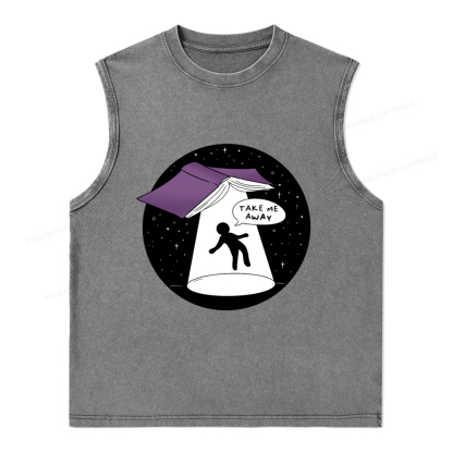 Pagewings Take Me Away Unisex Washed Tank Top