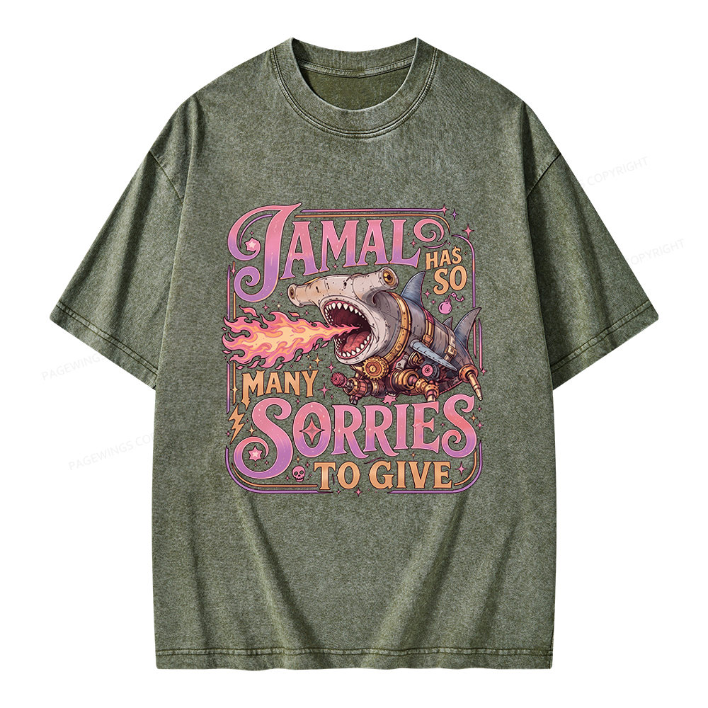 Pagewings So Many Sorries To Give Unisex Washed T-shirt