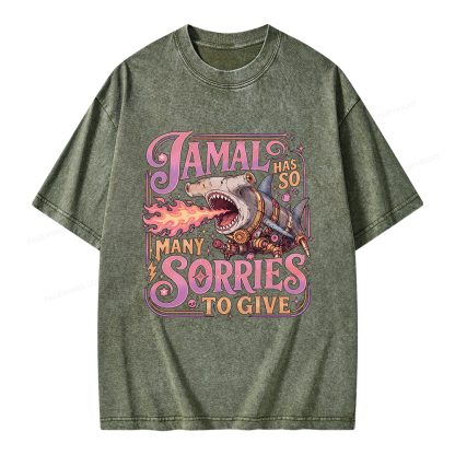 Pagewings So Many Sorries To Give Unisex Washed T-shirt