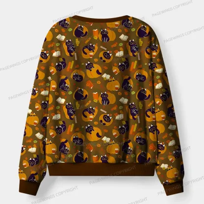 Pagewings Just A Cat Who Love Reading Unisex Flannel Pajama Set