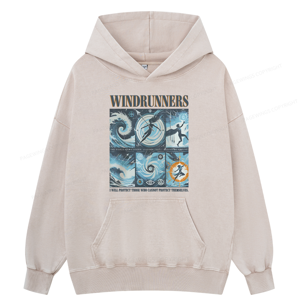 Pagewings Windrunners Unisex Washed Hoodie
