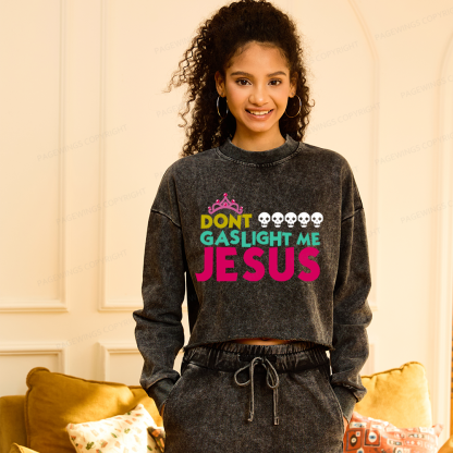Pagewings Sci-Fi Bookish Washed Crop Sweatshirt