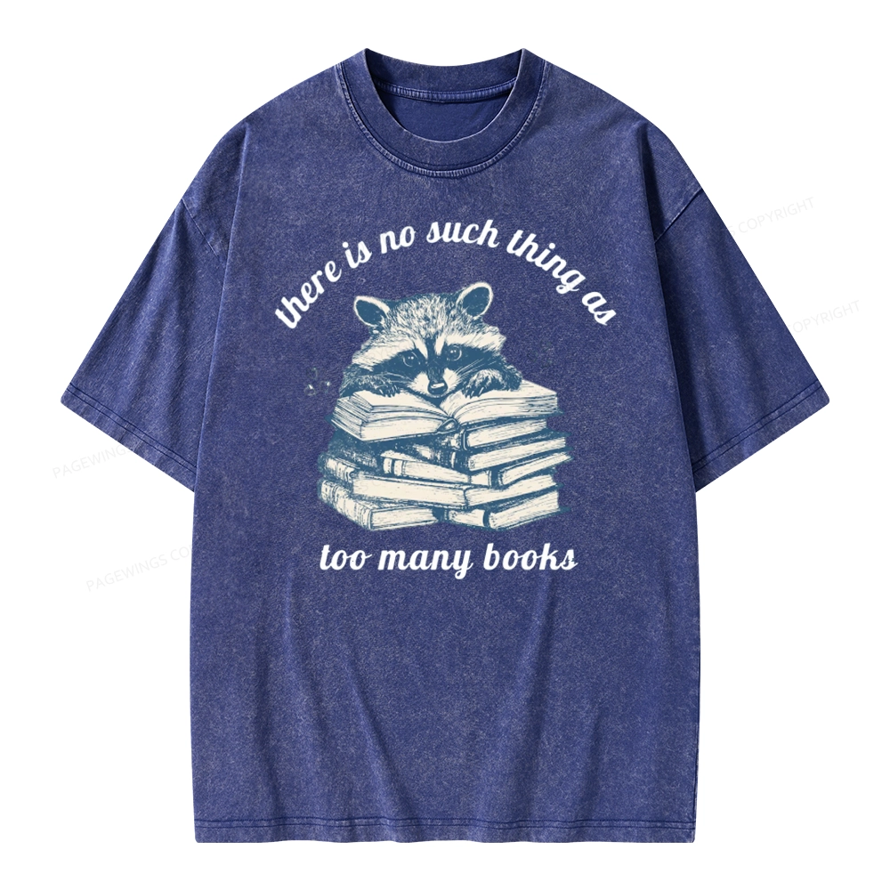 Pagewing Book Lover Raccoon Unisex Washed T-shirt