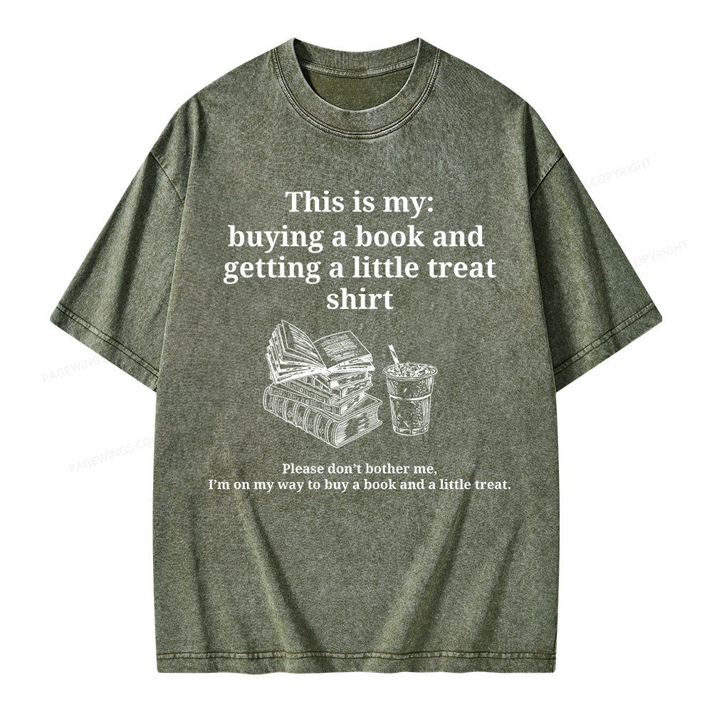 Pagewings Buying a book and getting a little treat Unisex Washed T-shirt