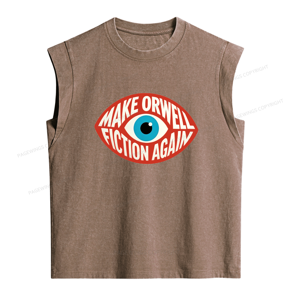 Pagewings Dystopia Quote Women's Washed Tank Top