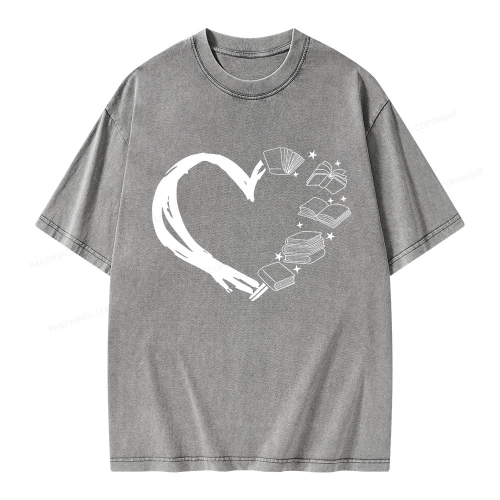 Pagewing Love of Books Unisex Washed T-shirt