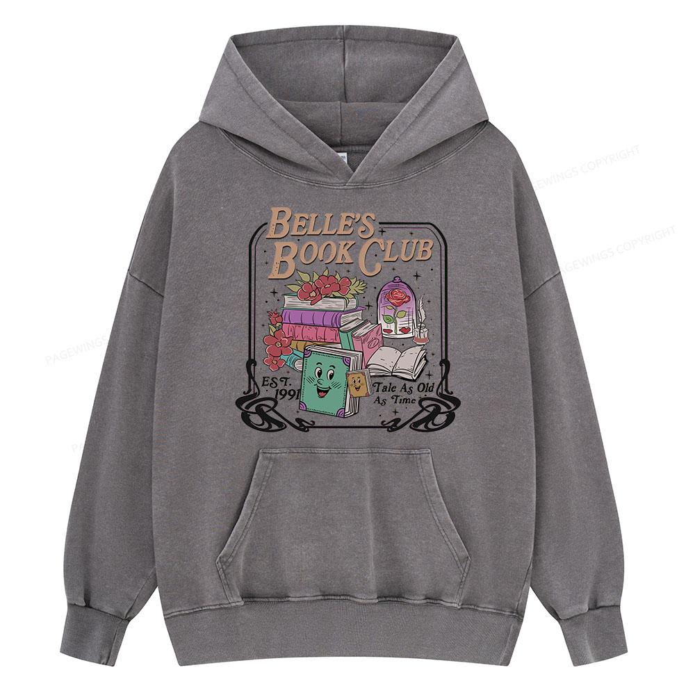Pagewing Belle's Book Club Unisex Washed Hoodie