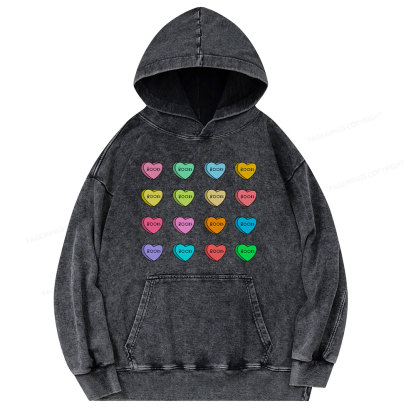 Pagewings Valentine's Day Librarian  Unisex Washed Hoodie