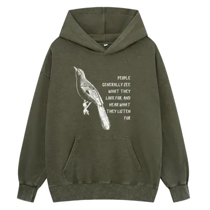 Pagewings To Kill a Mockingbird Unisex Washed Hoodie