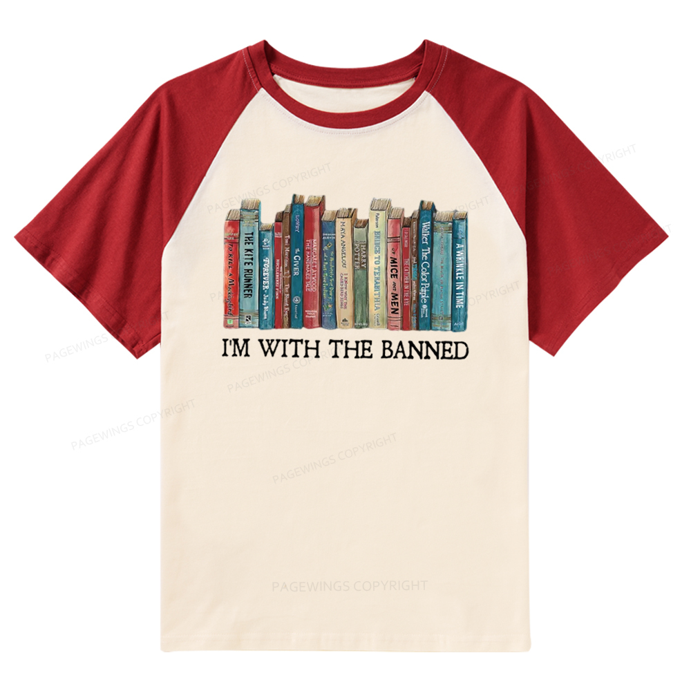 Pagewings I'm With The Banned Raglan T-shirt