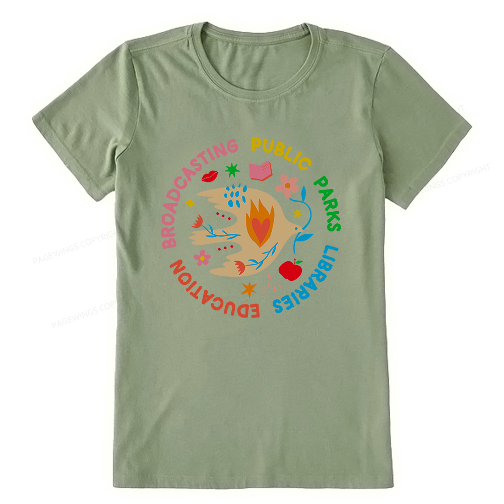 Pagewings Public Parks Libraries Education Broadcasting Unisex Classic T-shirt