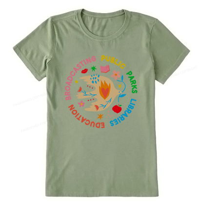 Pagewings Public Parks Libraries Education Broadcasting Unisex Classic T-shirt