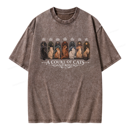 Pagewings A Court of Cats And Roses Unisex Washed T-shirt